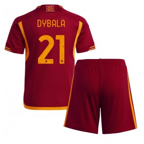 AS Roma Paulo Dybala #21 Domaci Dres za Dječji 2023-24 Kratak Rukavima (+ kratke hlače)